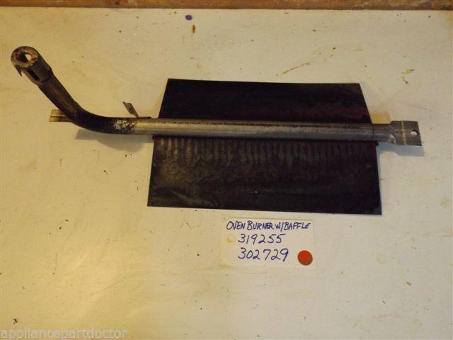 KENMORE STOVE 319255 302729 Oven Burner W/Baffle used part KENMORE STOVE 319255 302729 Oven Burner W/Baffle used part